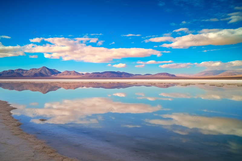 蓝天倒影唯美青海茶卡盐湖,高清,摄影图,摄影图片,图片大全,摄影图免费下载